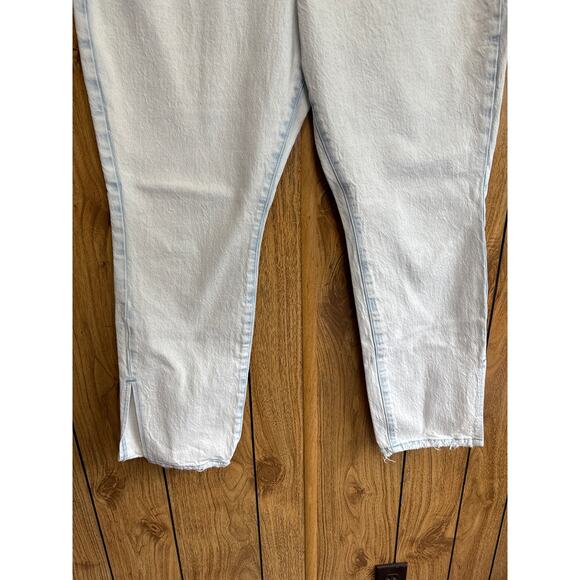 Good American Women's Denim Side Slit Jeans Pockets Light Wash Light Blue SZ 15 - Picture 5 of 8